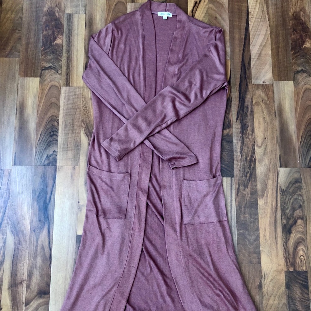 Skylar + Jade Mauve Duster Cardigan - Size Small